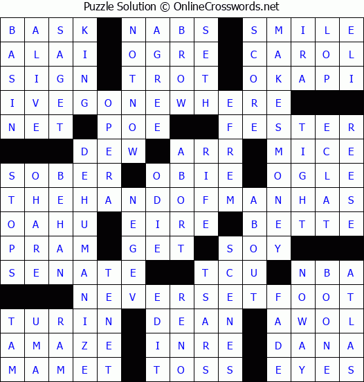 Solution for Crossword Puzzle #1104