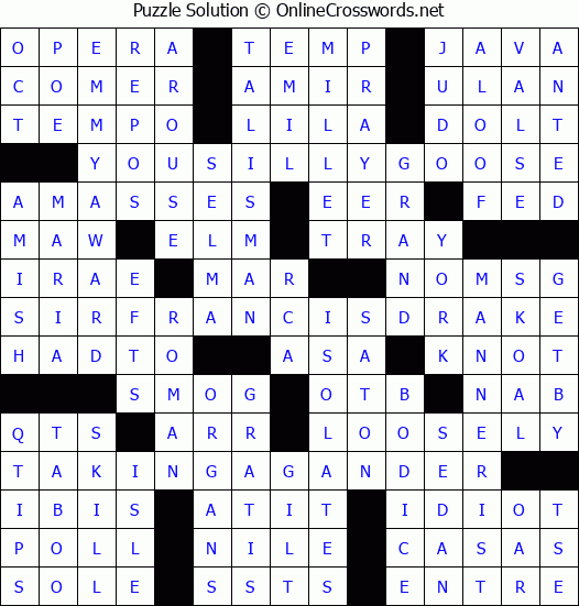 Solution for Crossword Puzzle #1636