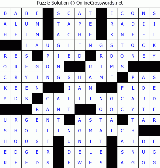 Solution for Crossword Puzzle #2433