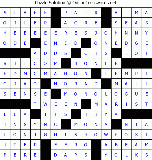 Solution for Crossword Puzzle #4268