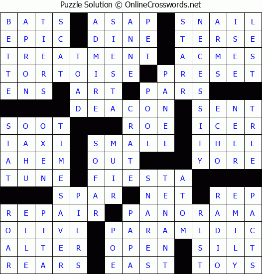 Solution for Crossword Puzzle #50225