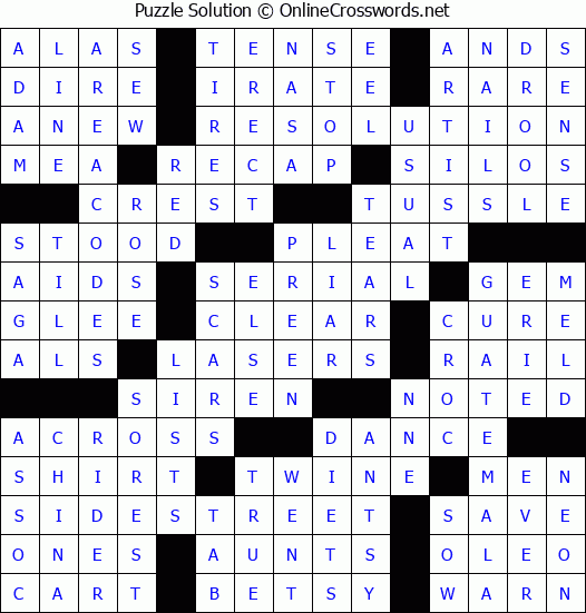 Solution for Crossword Puzzle #51354