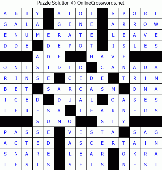 Solution for Crossword Puzzle #51593