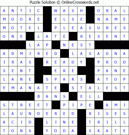 Solution for Crossword Puzzle #52298