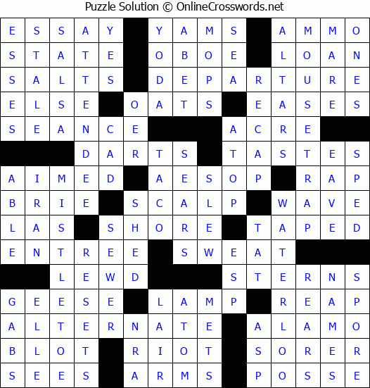 Solution for Crossword Puzzle #53206