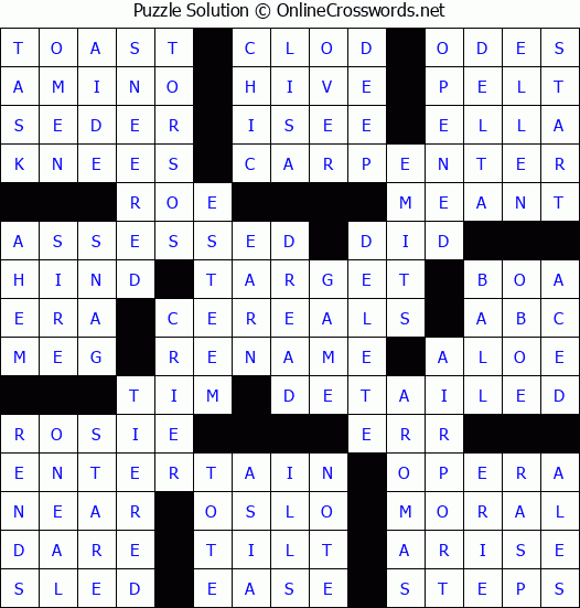 Solution for Crossword Puzzle #56945