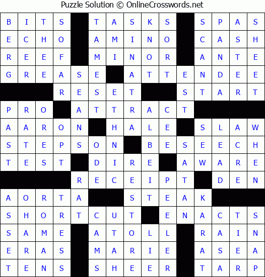 Solution for Crossword Puzzle #58035