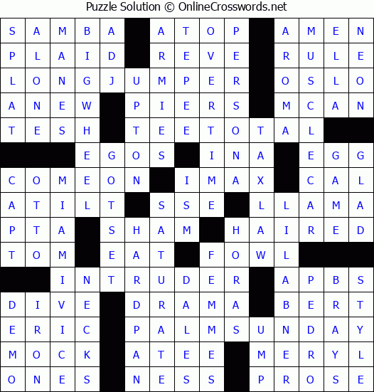 Solution for Crossword Puzzle #5929