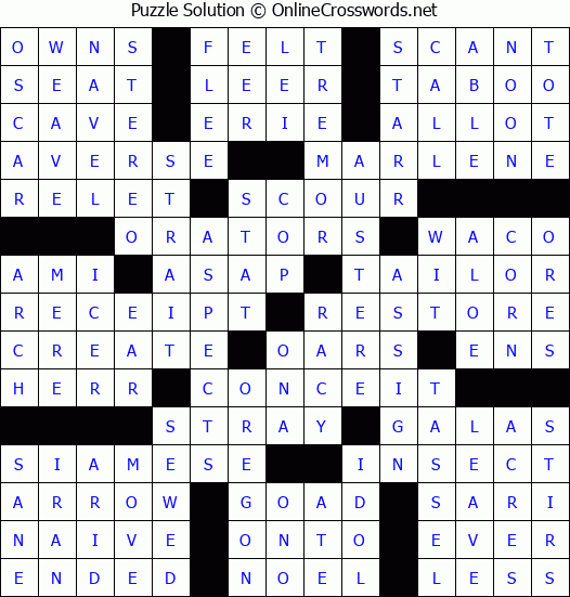 Solution for Crossword Puzzle #60252