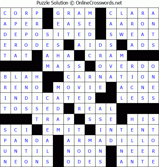 Solution for Crossword Puzzle #64130