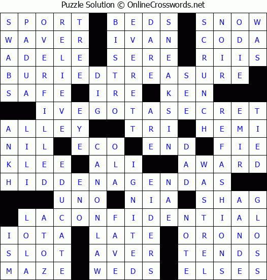 Solution for Crossword Puzzle #6461