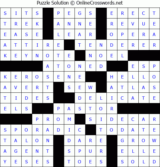 Solution for Crossword Puzzle #64994