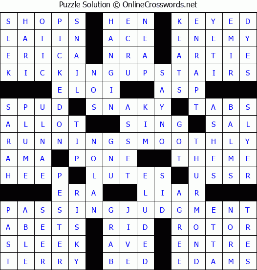 Solution for Crossword Puzzle #6562