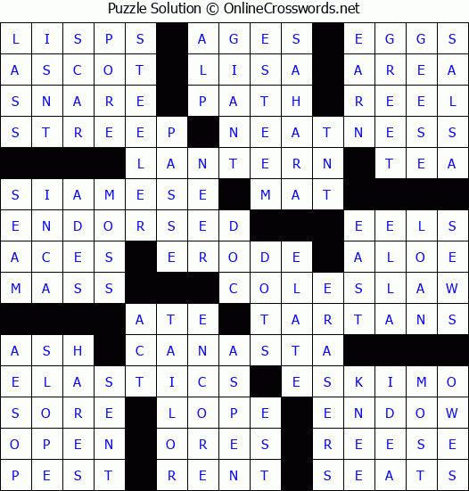 Solution for Crossword Puzzle #66216