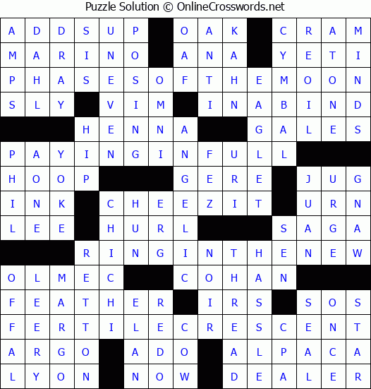 Solution for Crossword Puzzle #6638