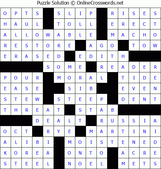 Solution for Crossword Puzzle #71136