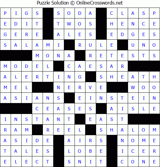 Solution for Crossword Puzzle #72592