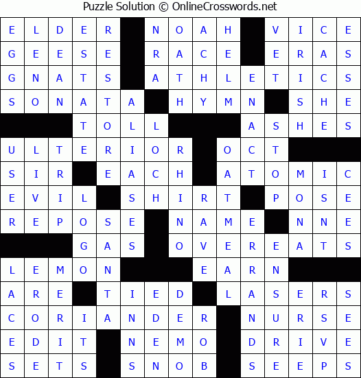 Solution for Crossword Puzzle #72640