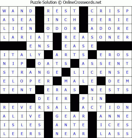 Solution for Crossword Puzzle #72974