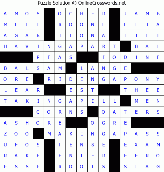 Solution for Crossword Puzzle #732