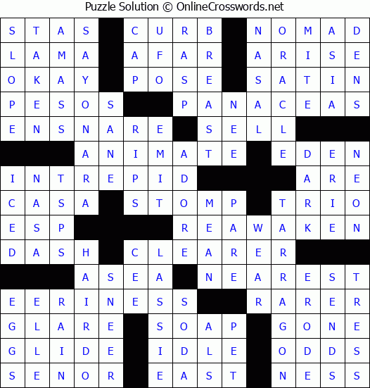 Solution for Crossword Puzzle #77117