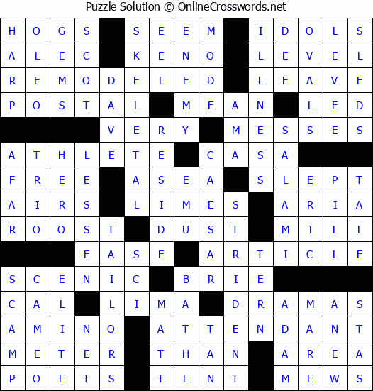 Solution for Crossword Puzzle #77392