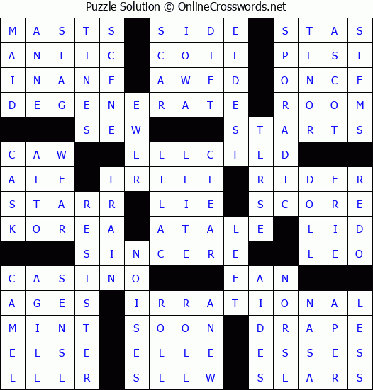 Solution for Crossword Puzzle #78994