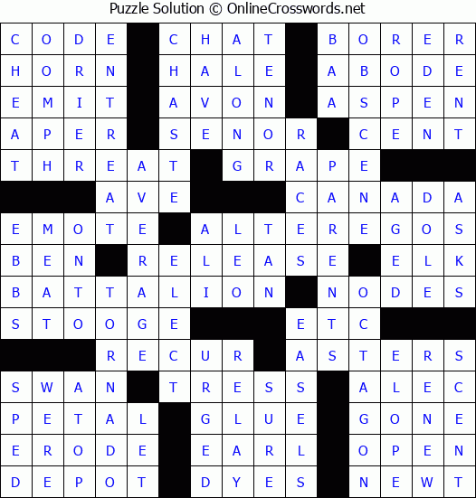 Solution for Crossword Puzzle #80578