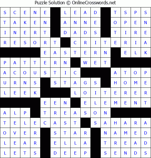 Solution for Crossword Puzzle #84714