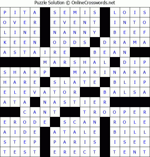 Solution for Crossword Puzzle #87736