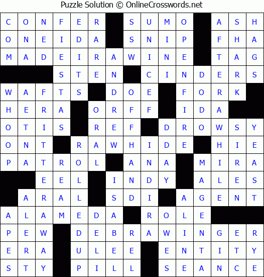 Solution for Crossword Puzzle #8911