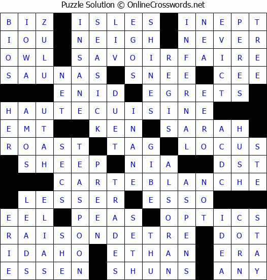 Solution for Crossword Puzzle #9049